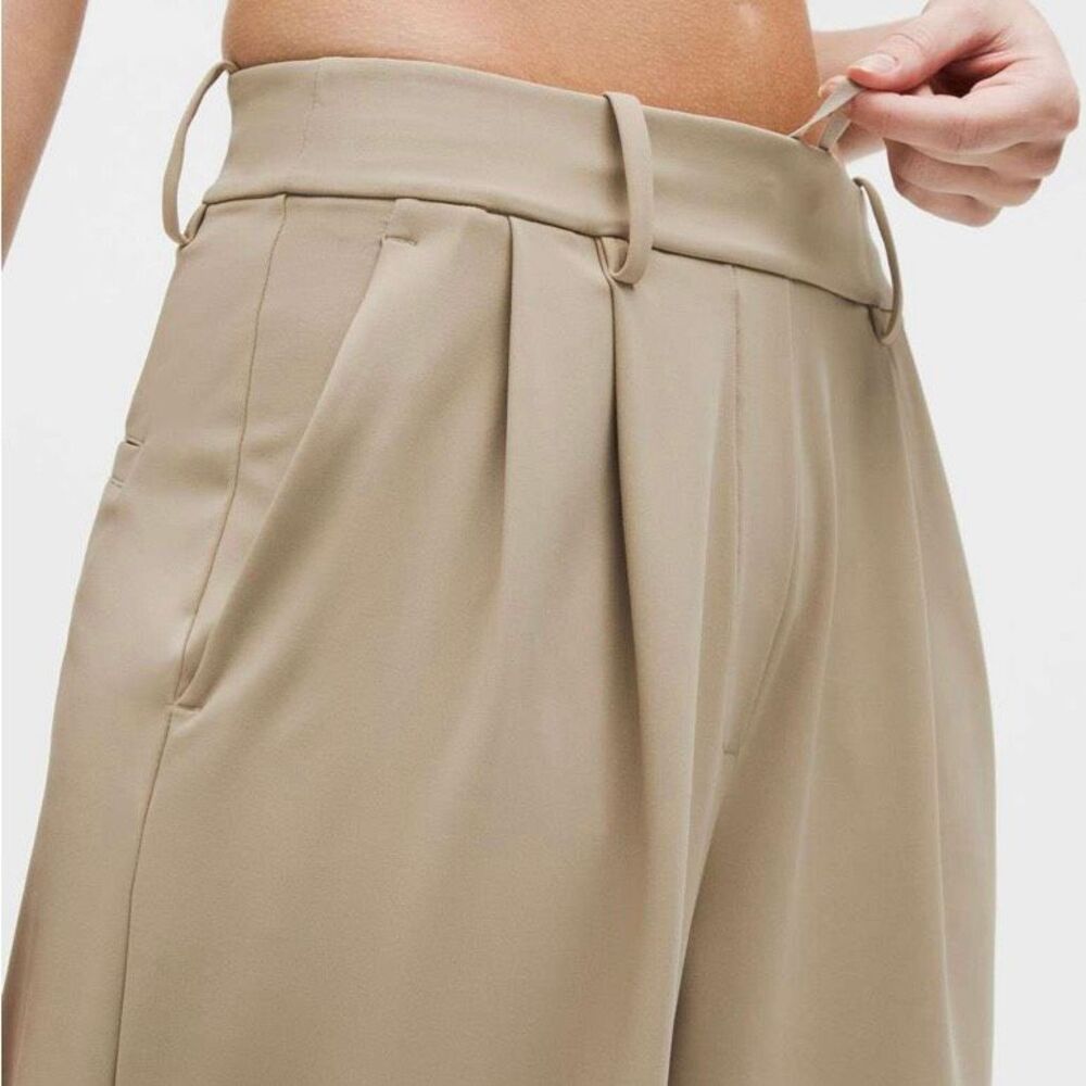 Lululemon Daydrift High-Rise Trouser Pants Size M Khaki Stretch Wide Leg - Picture 4 of 10